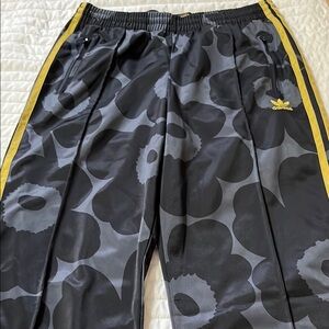 Adidas x Marimekko Black and Gold Patterned Track Pants
